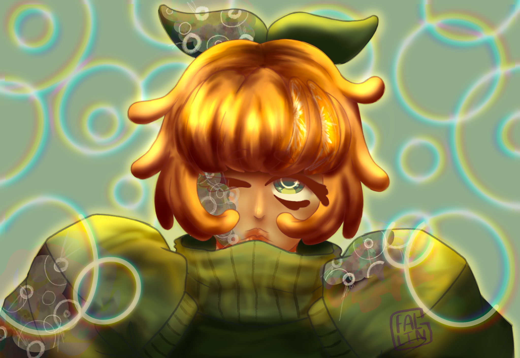 Orange-haired character commission